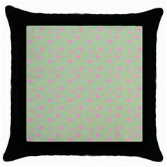 Hearts And Star Dot Green Throw Pillow Case (black) by snowwhitegirl