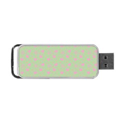 Hearts And Star Dot Green Portable Usb Flash (two Sides) by snowwhitegirl