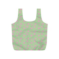 Hearts And Star Dot Green Full Print Recycle Bag (s) by snowwhitegirl