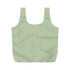 Hearts And Star Dot Green Full Print Recycle Bag (m) by snowwhitegirl