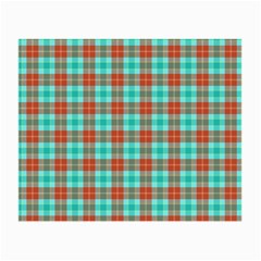 Aqua Orange Plaid Small Glasses Cloth by snowwhitegirl