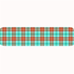 Aqua Orange Plaid Large Bar Mats by snowwhitegirl