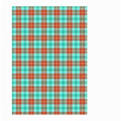 Aqua Orange Plaid Small Garden Flag (two Sides) by snowwhitegirl