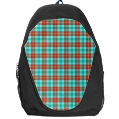 Aqua Orange Plaid Backpack Bag by snowwhitegirl