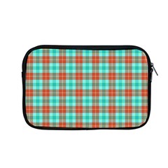 Aqua Orange Plaid Apple Macbook Pro 13  Zipper Case by snowwhitegirl