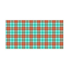 Aqua Orange Plaid Yoga Headband