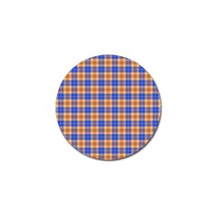 Orange Blue Plaid Golf Ball Marker (4 Pack) by snowwhitegirl