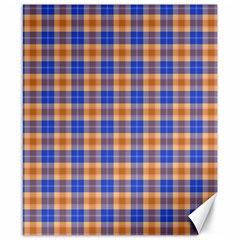 Orange Blue Plaid Canvas 8  X 10  by snowwhitegirl