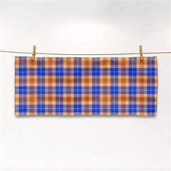 Orange Blue Plaid Hand Towel