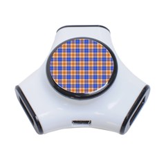 Orange Blue Plaid 3-port Usb Hub by snowwhitegirl