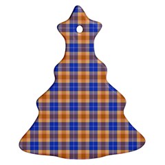 Orange Blue Plaid Ornament (christmas Tree) 