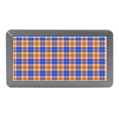 Orange Blue Plaid Memory Card Reader (mini) by snowwhitegirl