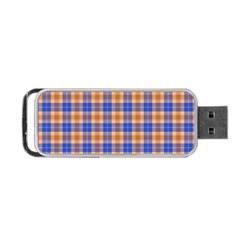 Orange Blue Plaid Portable Usb Flash (two Sides) by snowwhitegirl