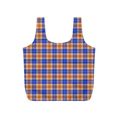 Orange Blue Plaid Full Print Recycle Bag (s) by snowwhitegirl