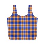 Orange Blue Plaid Full Print Recycle Bag (M) Back