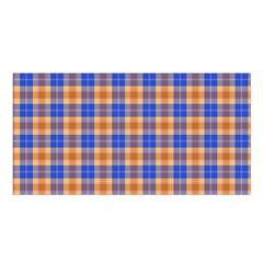 Orange Blue Plaid Satin Shawl by snowwhitegirl