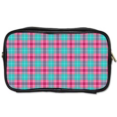 Blue Pink Plaid Toiletries Bag (one Side) by snowwhitegirl