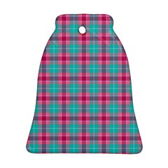 Blue Pink Plaid Ornament (bell)