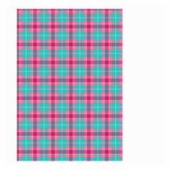 Blue Pink Plaid Small Garden Flag (two Sides) by snowwhitegirl