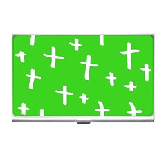 Green White Cross Business Card Holders by snowwhitegirl