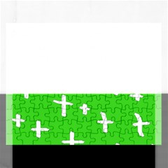 Green White Cross Rectangular Jigsaw Puzzl by snowwhitegirl