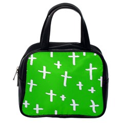 Green White Cross Classic Handbag (one Side) by snowwhitegirl