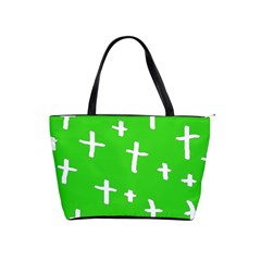 Green White Cross Classic Shoulder Handbag by snowwhitegirl