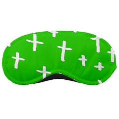 Green White Cross Sleeping Masks by snowwhitegirl