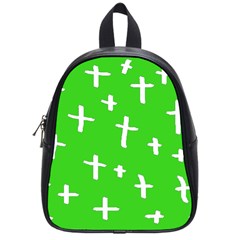 Green White Cross School Bag (small) by snowwhitegirl