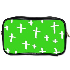 Green White Cross Toiletries Bag (two Sides) by snowwhitegirl