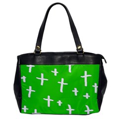 Green White Cross Oversize Office Handbag by snowwhitegirl