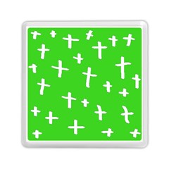 Green White Cross Memory Card Reader (square) by snowwhitegirl