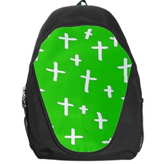 Green White Cross Backpack Bag by snowwhitegirl