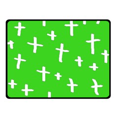 Green White Cross Double Sided Fleece Blanket (small)  by snowwhitegirl