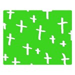 Green White Cross Double Sided Flano Blanket (Large)  80 x60  Blanket Front