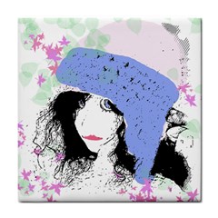 Girl With Hat Tile Coasters