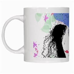 Girl With Hat White Mugs