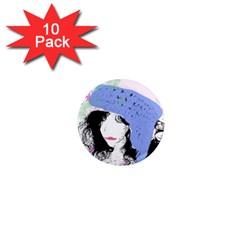 Girl With Hat 1  Mini Magnet (10 pack) 