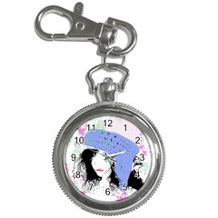 Girl With Hat Key Chain Watches by snowwhitegirl