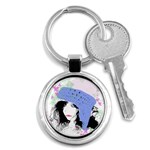 Girl With Hat Key Chains (Round)  Front