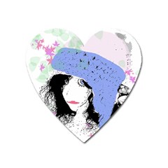 Girl With Hat Heart Magnet