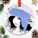 Girl With Hat Round Ornament (Two Sides) Front