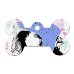 Girl With Hat Dog Tag Bone (Two Sides) Front