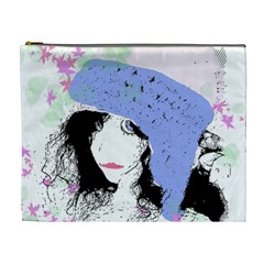 Girl With Hat Cosmetic Bag (xl) by snowwhitegirl