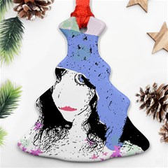 Girl With Hat Christmas Tree Ornament (Two Sides)