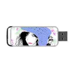 Girl With Hat Portable Usb Flash (one Side) by snowwhitegirl