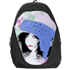 Girl With Hat Backpack Bag by snowwhitegirl