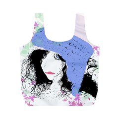 Girl With Hat Full Print Recycle Bag (m) by snowwhitegirl