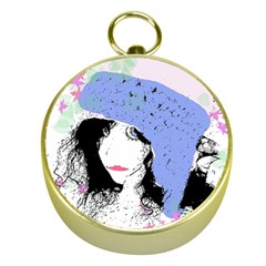 Girl With Hat Gold Compasses by snowwhitegirl