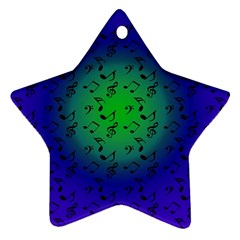 Blue Music Green Moon Ornament (Star)